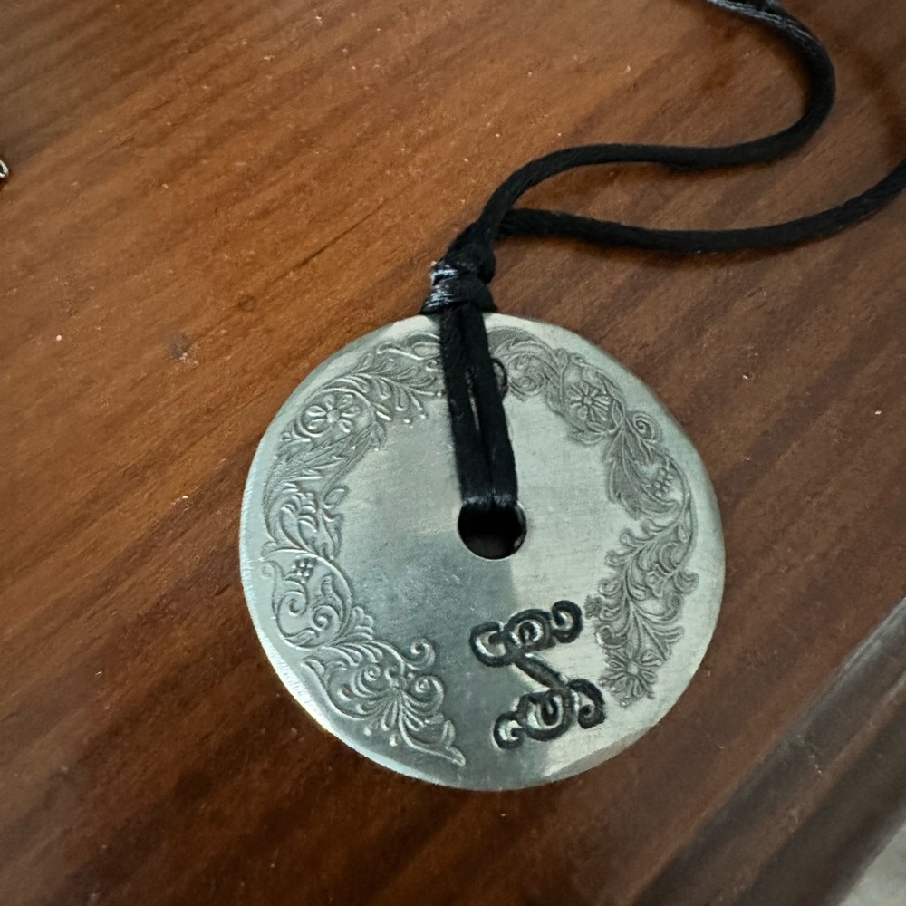 Wendell August “S” Initial Medallion Pewter Necklace
